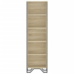 Berkfield Home Bookcase Sonoma Oak 50x31x169 cm Engineered Wood in Brown - Size: 50 x 31 x 169 cm - thumbnail 4