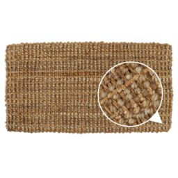 JVL Moris Hand Spun Boucle Coir Jute Doormat 40x70cm in Black - Size: 40 cm x 70 cm - thumbnail 5