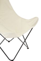 Orsina Compact Ivory Butterfly Chair, Sling Seat Occasional Chair For Outdoor Garden, Durable Accent Lounge Chair in Cream - thumbnail 5