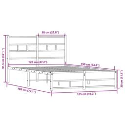 Berkfield Home Metal Bed Frame without Mattress Sonoma Oak 120x190 cm Small Double in Brown - thumbnail 9