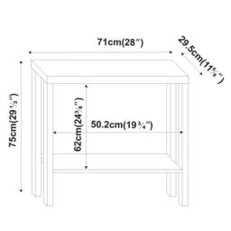 Havendro Cedar Grey Console Table 2 Tier Wooden Narrow in Light Grey - thumbnail 2
