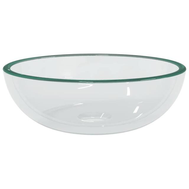 Berkfield Home Basin Tempered Glass 35x12 cm Transparent in Clear - image 1