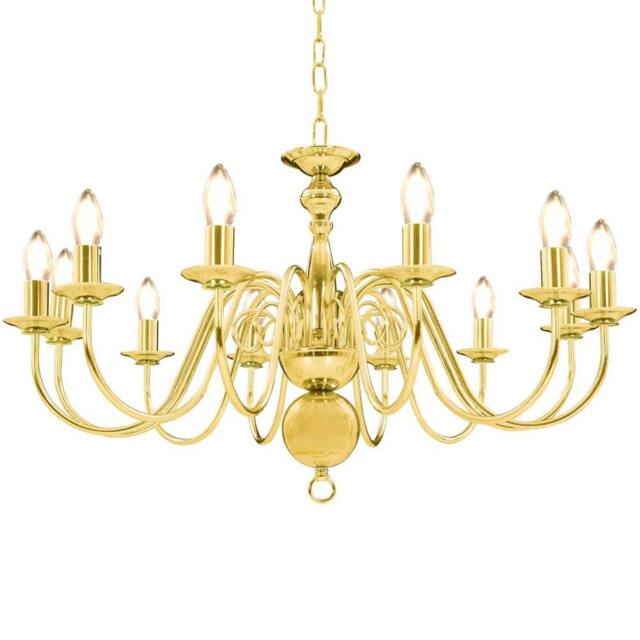 Berkfield Home Chandelier Golden 12 x E14 Bulbs in Gold - image 1