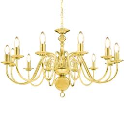 Berkfield Home Chandelier Golden 12 x E14 Bulbs in Gold - thumbnail 1