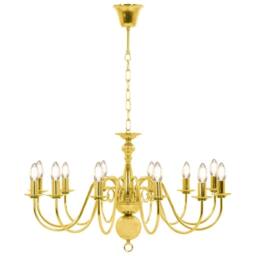 Berkfield Home Chandelier Golden 12 x E14 Bulbs in Gold - thumbnail 4