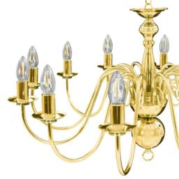 Berkfield Home Chandelier Golden 12 x E14 Bulbs in Gold - thumbnail 7