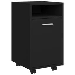 Berkfield Home Side Cabinet with Wheels Black 33x38x60 cm Engineered Wood - Size: 33 x 38 x 60 cm - thumbnail 2