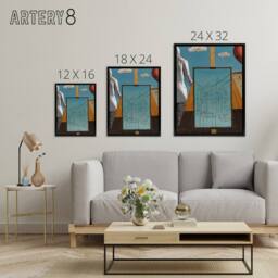 "Artery8 Giorgio De Chirico Double Dream Spring Framed Canvas Wall Art Print in Blue - Size: W12"" x H16""" - thumbnail 4