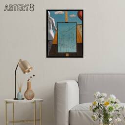 "Artery8 Giorgio De Chirico Double Dream Spring Framed Canvas Wall Art Print in Blue - Size: W12"" x H16""" - thumbnail 3