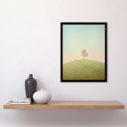 Artery8 Wall Art Print Perspective Tree By Amy Denver Minimalist Soft Pastel Greens Minimalism Simple Modern Artwork Art Framed - Size: A4 - thumbnail 4