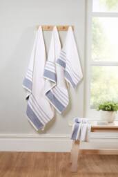 Rapport Home Azure Edge Towels 6 Piece Pure Cotton Bale Set in Cool White - thumbnail 5