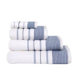 Rapport Home Azure Edge Towels 6 Piece Pure Cotton Bale Set in Cool White - thumbnail 2