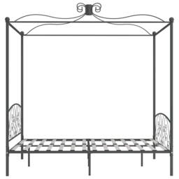 Berkfield Home Canopy Bed Frame Grey Metal 180x200 cm Super King - thumbnail 4