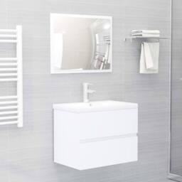 Berkfield Home Elegant Bathroom Furniture Set White Engineered Wood - thumbnail 2