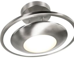 Happy Homewares Semi Flush Energy Saving LED Ceiling Light in Brushed Metal Finish in Metallic Silver - thumbnail 5