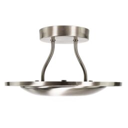 Happy Homewares Semi Flush Energy Saving LED Ceiling Light in Brushed Metal Finish in Metallic Silver - thumbnail 6