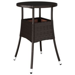 Berkfield Home 5 Piece Garden Bistro Set with Cushions Brown Poly Rattan - thumbnail 6