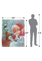 JQ Licensing Lc Christmas Santa & New Fawn Silky Touch Super Soft Throw Blanket 152 X 127 cm in White - thumbnail 5