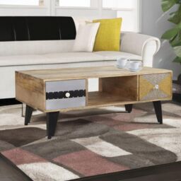 IH Design Celis Limited Edition Wooden Coffee Table with Drawers in Brown - thumbnail 4
