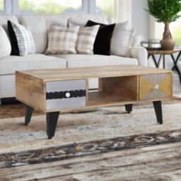 IH Design Celis Limited Edition Wooden Coffee Table with Drawers in Brown - thumbnail 6