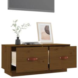 Berkfield Home TV Cabinet Honey Brown 80x34x35 cm Solid Wood Pine - Size: 80 x 34 x 35 cm - thumbnail 5