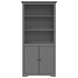 Berkfield Home Bookcase BODO Grey 80x40x172 cm Solid Wood Pine - Size: 80 x 40 x 172 cm - thumbnail 3