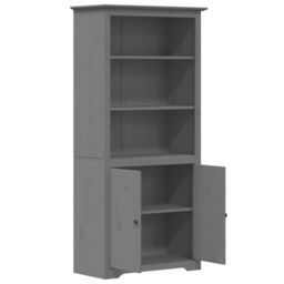 Berkfield Home Bookcase BODO Grey 80x40x172 cm Solid Wood Pine - Size: 80 x 40 x 172 cm - thumbnail 4