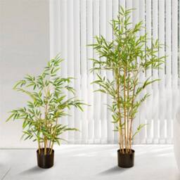 Ventryn 1Pc Artificial Bamboo Bonsai Indoor/Outdoor in Green - thumbnail 5