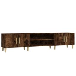 Berkfield Home TV Cabinet Smoked Oak 180x31.5x40 cm Engineered Wood in Brown - thumbnail 3