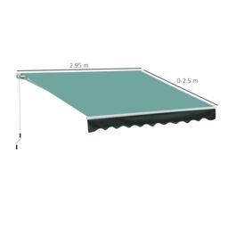OUTSUNNY Garden Patio Manual Awning Canopy Sun Shade Shelter in Cream - thumbnail 3