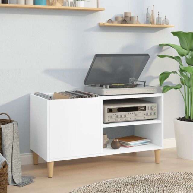 Berkfield Home Record Cabinet White 84.5x38x48 cm Engineered Wood - image 1