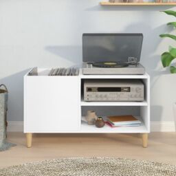 Berkfield Home Record Cabinet White 84.5x38x48 cm Engineered Wood - thumbnail 3