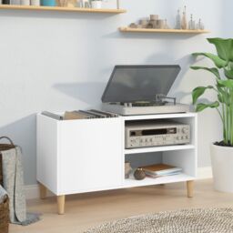 Berkfield Home Record Cabinet White 84.5x38x48 cm Engineered Wood - thumbnail 1
