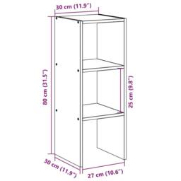 Berkfield Home Bookcase Stackable Grey Sonoma 30x30x80 cm Engineered Wood - Size: 30 x 30 x 80 cm - thumbnail 9
