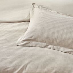 Yard Waffle Textured 100% Cotton Duvet Cover Set in Beige - Size: Single - thumbnail 3