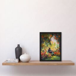 Artery8 The English Country Garden Summer Relaxation Paining Flowers Trees Artwork Framed Wall Art Print A4 in Black - thumbnail 4