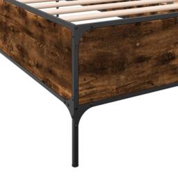 Berkfield Home Durable Bed Frame without Mattress Smoked Oak 90x200 cm in Brown - thumbnail 7