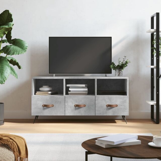 Berkfield Home TV Cabinet Concrete Grey 102x36x50 cm Engineered Wood - Size: 102 x 36 x 50 cm - image 1