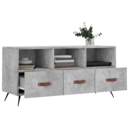 Berkfield Home TV Cabinet Concrete Grey 102x36x50 cm Engineered Wood - Size: 102 x 36 x 50 cm - thumbnail 4