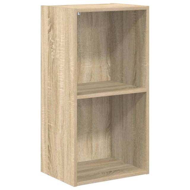 Berkfield Home 2-Tier Book Cabinet Sonoma Oak 40x30x76.5 cm Engineered Wood in Brown - image 1