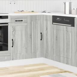 Berkfield Home Kitchen Corner Base Cabinet Kalmar Grey Sonoma Engineered Wood - thumbnail 1