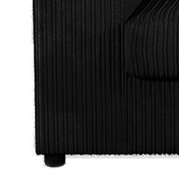 Furnishings For Less UK Luxor Jumbo Cord 4 Seater Corner sofa Right Hand Facing - Full Back in Black - thumbnail 4