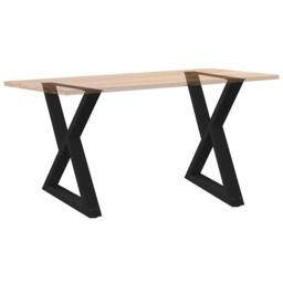 Berkfield Home Modern Dining Table Legs 2 pcs Black 80x(72-73.3) cm Steel - thumbnail 8