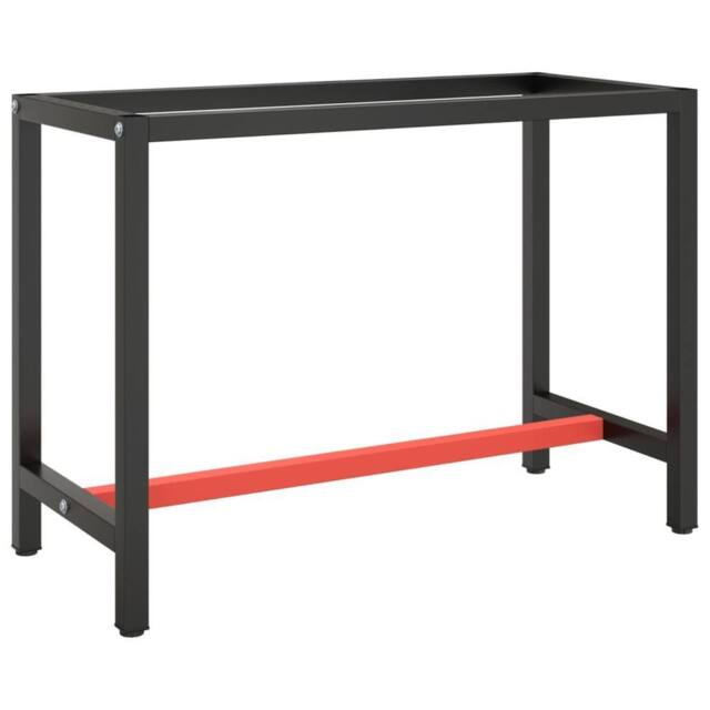 Berkfield Home Work Bench Frame Matte Black & Matte Red 110x50x79 cm Metal - Size: 110 x 50 x 79 cm - image 1