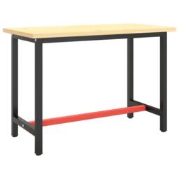 Berkfield Home Work Bench Frame Matte Black & Matte Red 110x50x79 cm Metal - Size: 110 x 50 x 79 cm - thumbnail 2