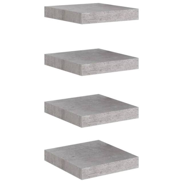 Berkfield Home Floating Wall Shelves 4 pcs Concrete Grey 23x23.5x3.8 cm MDF - image 1
