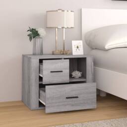 Berkfield Home Bedside Cabinet Grey Sonoma 60x36x45 cm Engineered Wood - Size: 60 x 36 x 45 cm - thumbnail 3