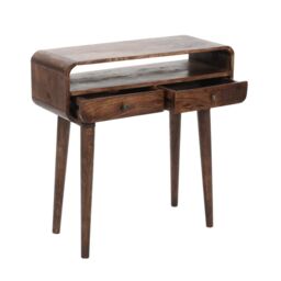 IH Design Malena Dark Mango Wood Console Table with 2 Drawers in Dark Brown - thumbnail 4