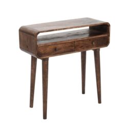 IH Design Malena Dark Mango Wood Console Table with 2 Drawers in Dark Brown - thumbnail 2