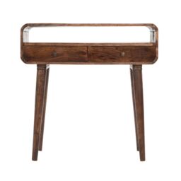 IH Design Malena Dark Mango Wood Console Table with 2 Drawers in Dark Brown - thumbnail 3